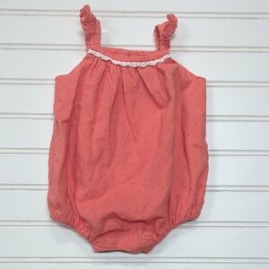 Pink and White Jumpsuit with Ruffled Straps